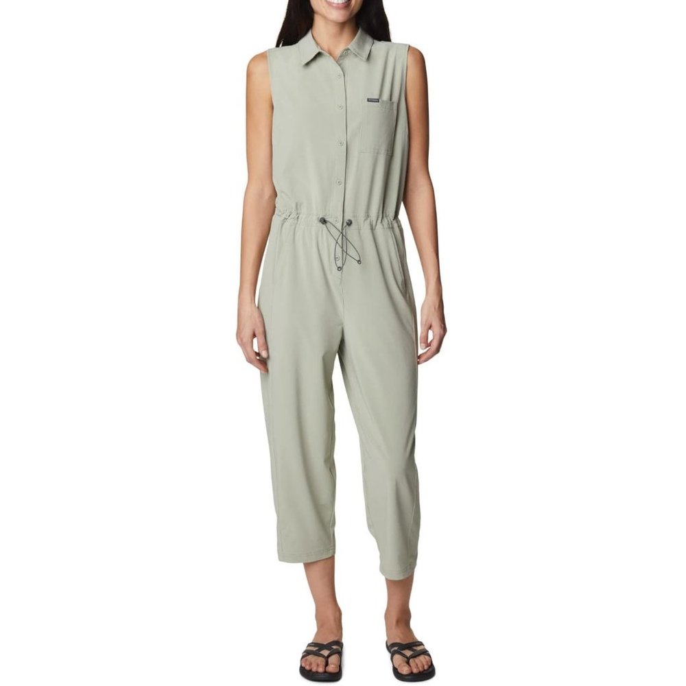 NWT Columbia Women's Anytime Flex Romper Safari Green Plus Size 3X $100 A517